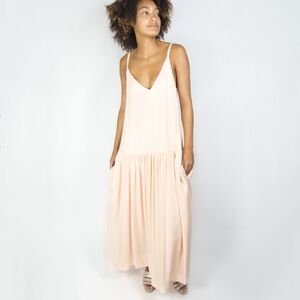 MR. LARKIN LUCK SLIP MIDI BLUSH DRESS SIZE XS/S